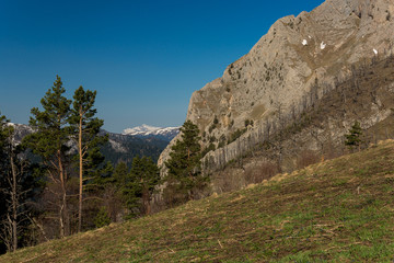 The mountain range of the Big Thach natural park. Adygea