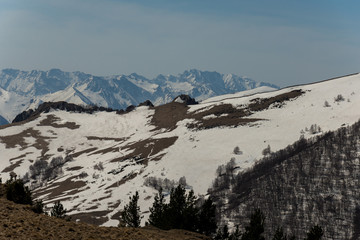 The mountain range of the Big Thach natural park. Adygea