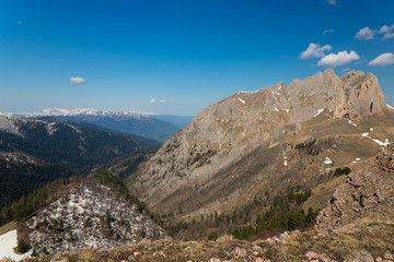 The mountain range of the Big Thach natural park. Adygea