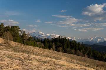 The mountain range of the Big Thach natural park. Adygea