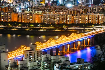 Foto auf Acrylglas Morning Skyline Lotte World mall on the Han River Ganges In South Korea  ทวีปเอเชียทวีปเอเซียเอเชียความเป็นมาฉากหลังปูมหลังพื้นหลังภาพพื้นเดิมพื้นเพเดิมภูมิหลังรกรากเดิมหัวนอนปลายตีนเบื้องหน้าเบื้องหล © Mr.wijit amkapet