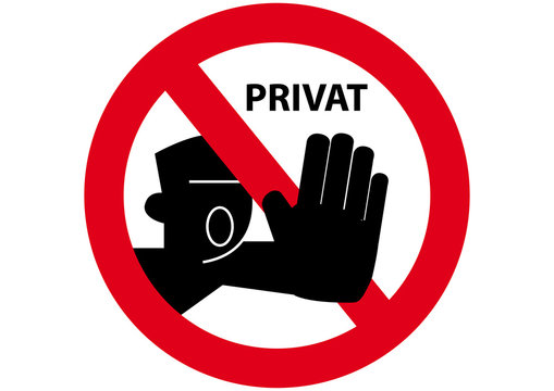Schild Zutritt verboten - Privat
