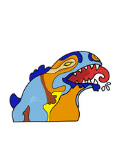 A fantasy catalan dragon similar to the ones you can find in Parc Guell in Barcelona