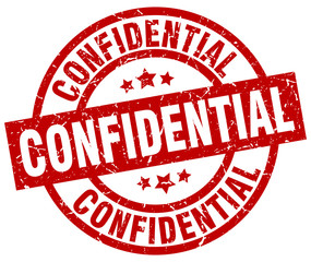 confidential round red grunge stamp