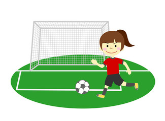 Fototapeta premium サッカー 女の子
