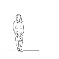 isolated sketch of a girl