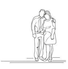 isolated sketch husband and wife