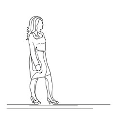 isolated sketch of a girl