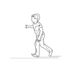 isolated, sketch boy, vector