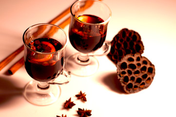 Glasses for mulled wine, celebratory glasses, glasses for hot drinks, empty glasses Irish Coffee