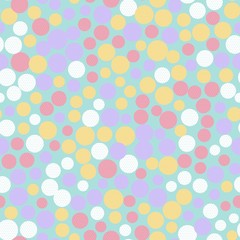 Seamless circles pattern with light background. Vector repeating texture.