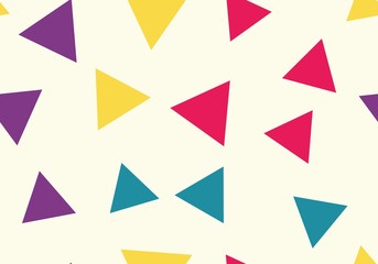 Seamless pattern with triangles on a beige background. Vector repeating texture.