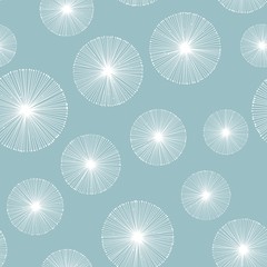 Seamless pattern with dandelions. Vector background.