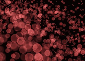 Abstract Red Bokeh Bubbles on Black Background