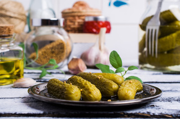 Pickles in brine