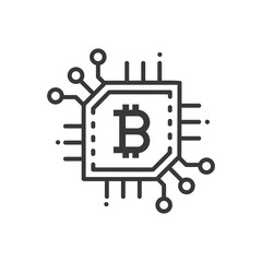 Bitcoin - line design single isolated icon