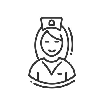 Nurse - line design single isolated icon