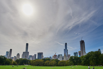 Fototapeta na wymiar Manhattan skyline seen from Central Park, New York