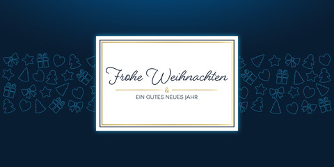 Frohe Weihnachten - Grußkarte in Blau