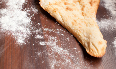 Lavash, the traditional Georgian flatbreads on the table