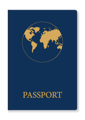 International passport - world map - isolated on white background - art vector