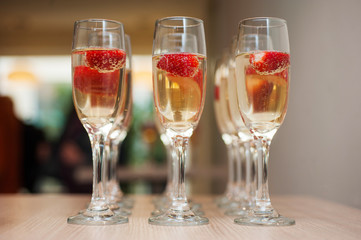 Glasses with champagne