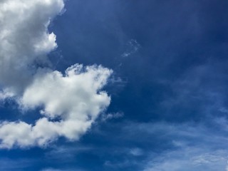 blur cloud on the blue sky. visible noise due to high iso.