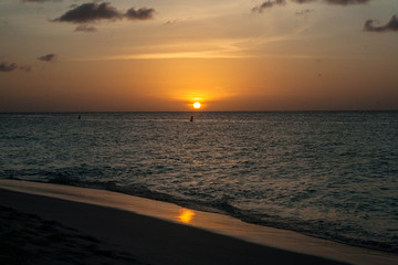 Sunset in the Caribbean sea