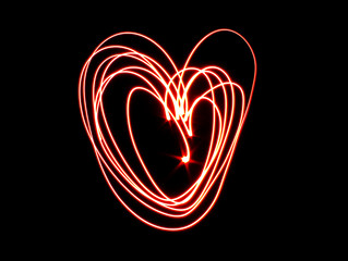 Light Painting of a Love Heart