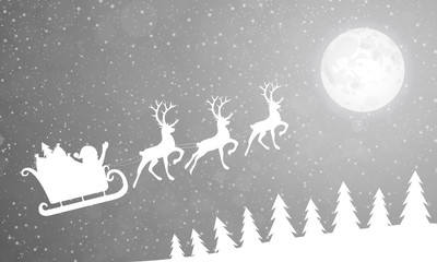 Christmas landscape with Santa Claus. Vector.