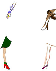 Diverse Schuhe auf weißem Hintergrund