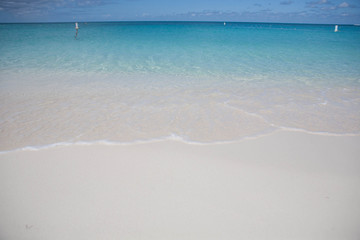 Caribbean sea beach, with wave and white sand