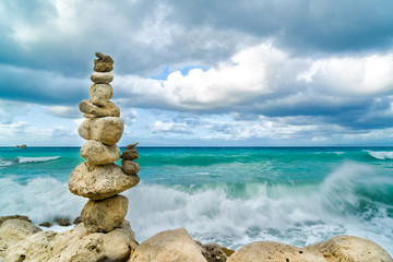 Stones balance and wellness retro spa concept