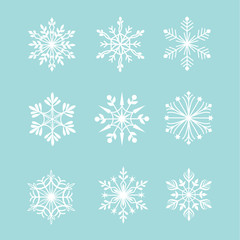 Naklejka na ściany i meble Vector set of snowflakes