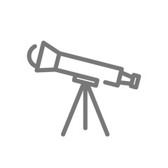 Simple telescope line icon. Symbol and sign vector illustration design. Isolated on white background