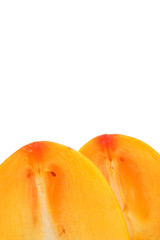 ripe sweet persimmon  on white background
