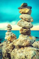 Stones balance and wellness retro spa concept