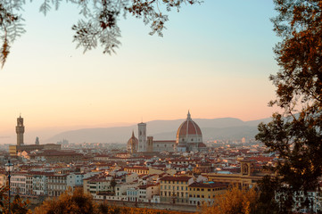 Fototapeta premium Scorcio di Firenze al tramonto