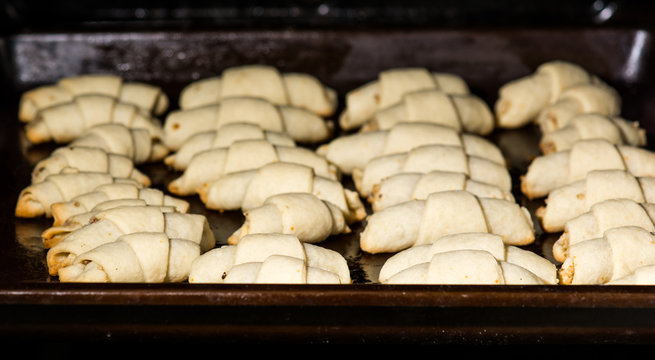Biscuits with walnuts, oriental sweets mutaki baking