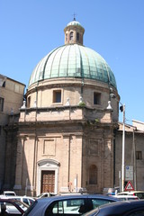 apse with bronze dome of Roman church in Ancona, Marche, Italy