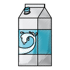 milk carton in colored crayon silhouette