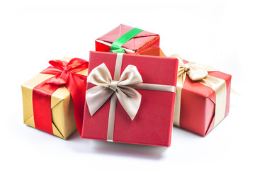 Gift boxes on white background