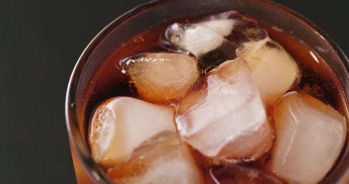 Iced coke in glass