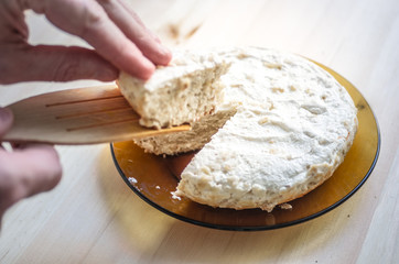 Cut a piece of cheesecake