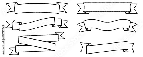 "vintage outline ribbon banner set" Stock image and royalty-free vector