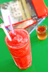 watermelon juice in glass
