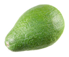 Green unpeeled feijoa fruit isolated on white background