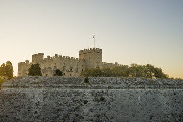 Fototapeta na wymiar Medieval Castle of the Knights old town of Rhodes Island Greece.