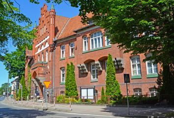 Fototapeta na wymiar The building of municipal authority in Braniewo, Poland