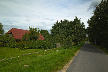 Fototapeta na wymiar House listed as monuments in Kirchdorf, Mecklenburg-Vorpommern, Germany